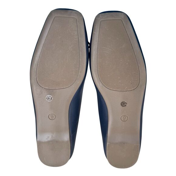 Liz Claiborne Square Toe Ballet Flats Shoes Size 9M Blue Bow Preppy Coquette NEW - Picture 6 of 9